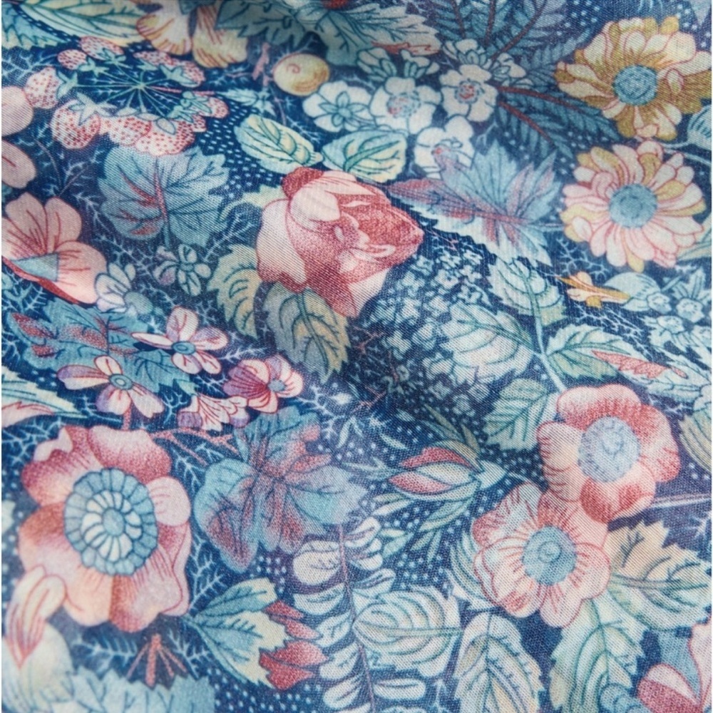 NWOT Selkie Mayfair Secret Garden Puff Sleeve Blue Floral Mini Dress Size XL - Picture 13 of 16